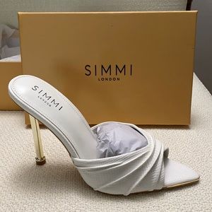 Simmi London Wte Faux Snake Peep Toe Mule UK6/US-8